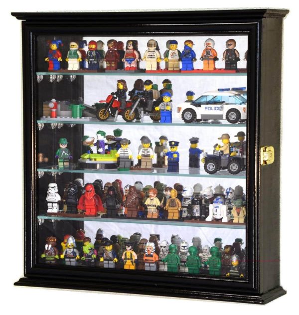4 Adjustable Shelves Mirror Back Mini Figures   Miniatures   Figurines Display Case Cabinet Hot on Sale - Image 4