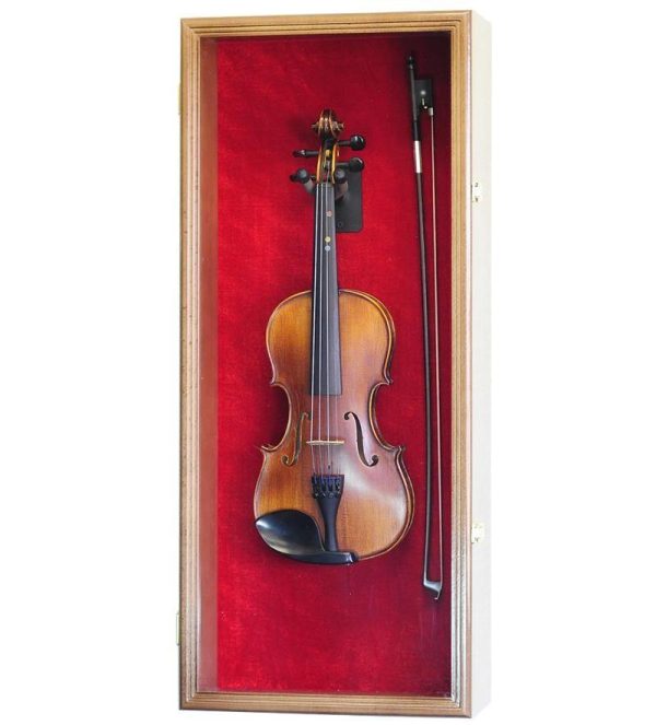 Violin Display Case Cabinet Wall Rack Hot on Sale - Image 3