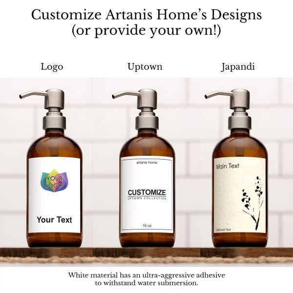Customized Amber Glass 16 oz Boston Round Pump Bottle Cheap - Image 2