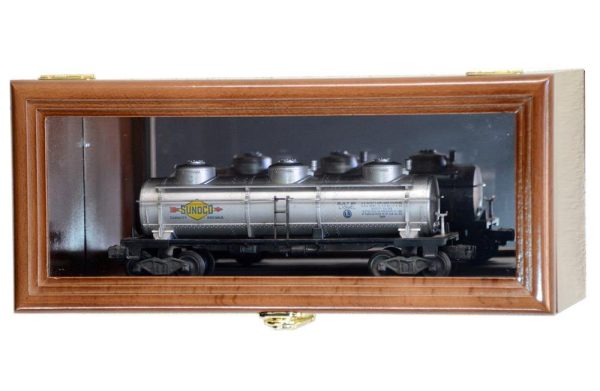 Single O Scale Train Engine Locomotive Cab Tanker Model Car Display Case Cabinet For Sale