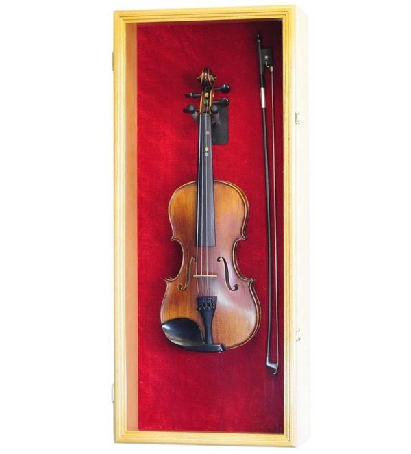 Violin Display Case Cabinet Wall Rack Hot on Sale - Image 2