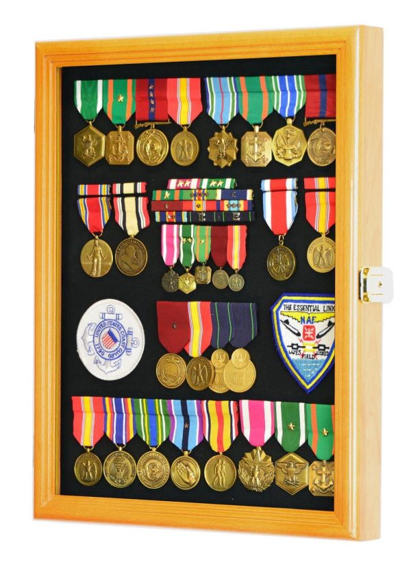 Military Medals, Pins, Patches, Insignia, Ribbons, Flag Display Case Cabinet Sale - Image 2