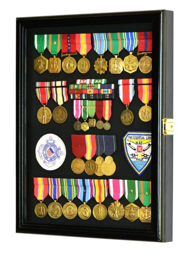 Military Medals, Pins, Patches, Insignia, Ribbons, Flag Display Case Cabinet Sale